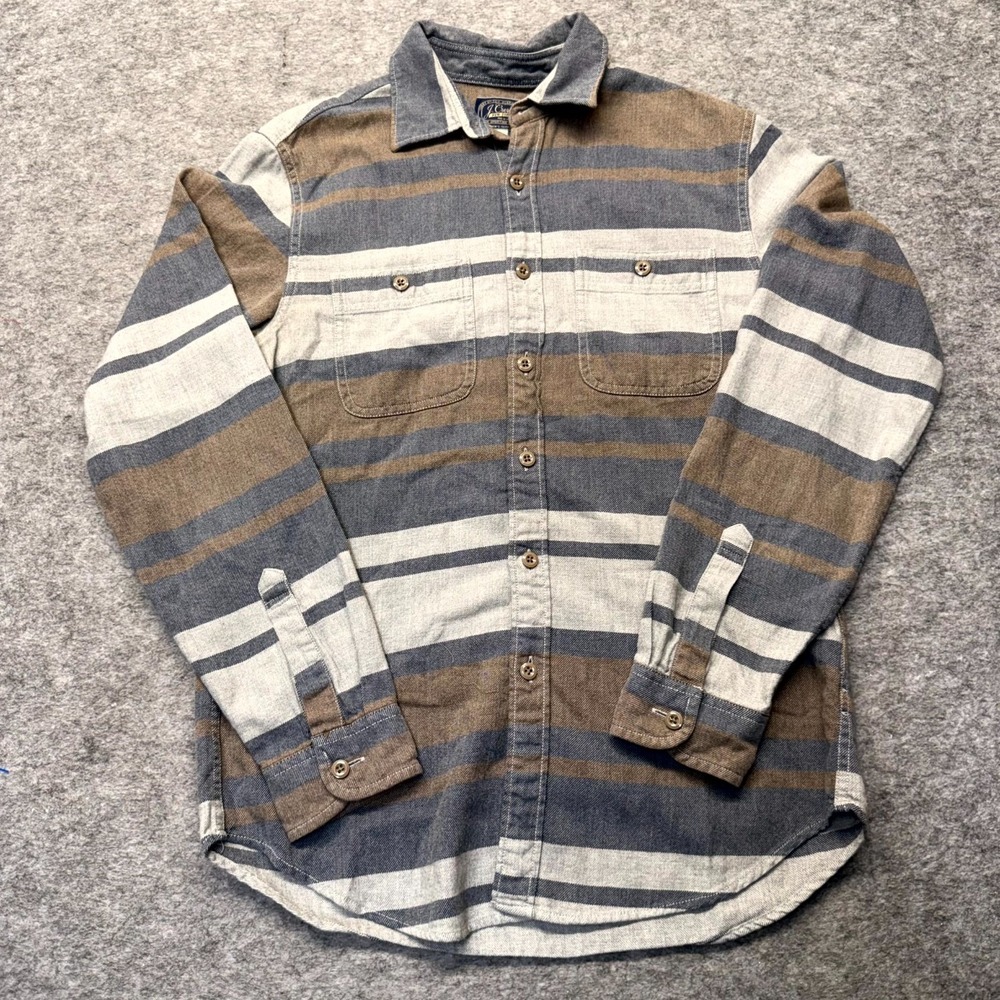 J.CREW Button Up Shirt Mens Small Multi Striped Regular Fit 100% Cotton Collared